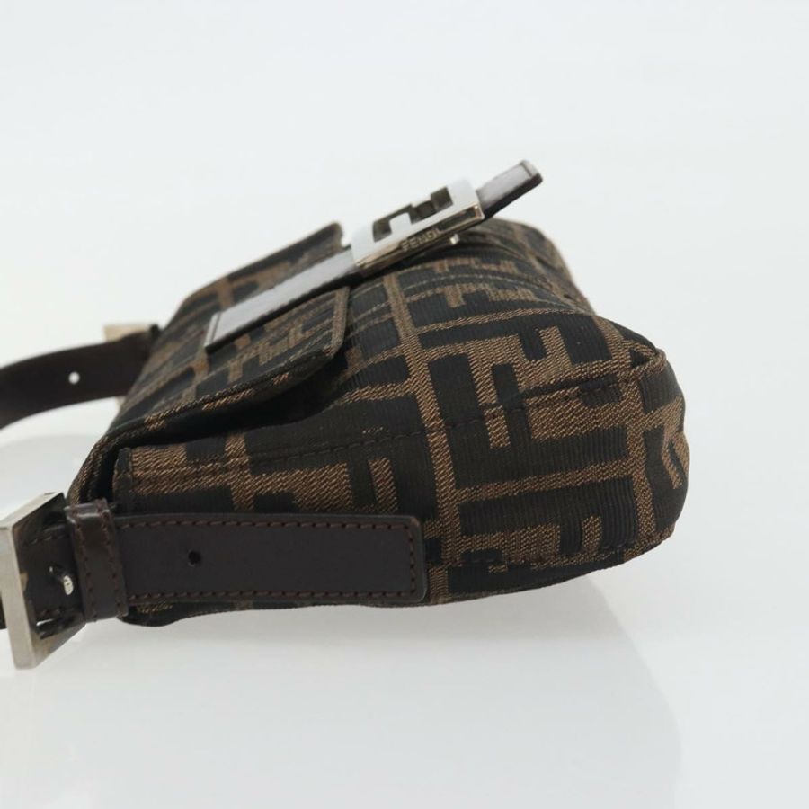 【日本直送】FENDI Zucca帆布Mamma Baguette單肩包 棕色 銀色 正品 yk20678SAM-3