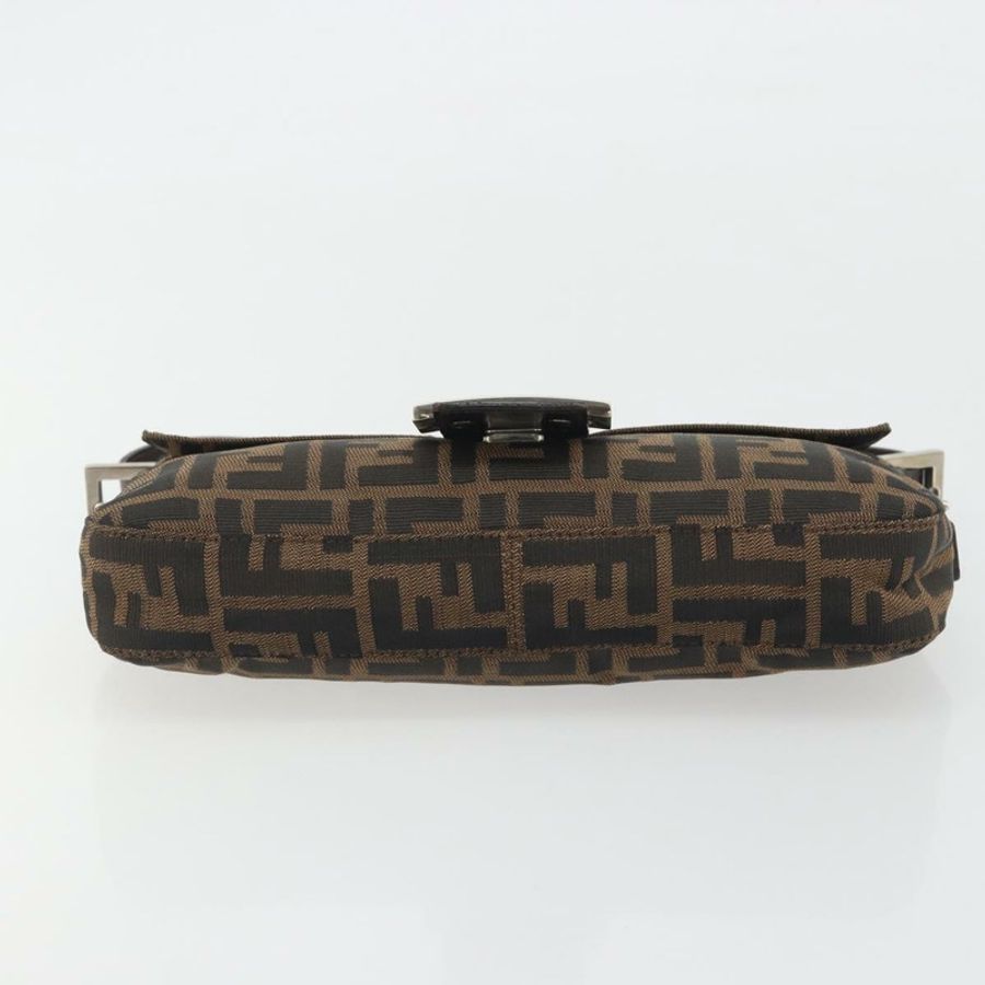 【日本直送】FENDI Zucca帆布Mamma Baguette單肩包 棕色 銀色 正品 yk20678SAM-4