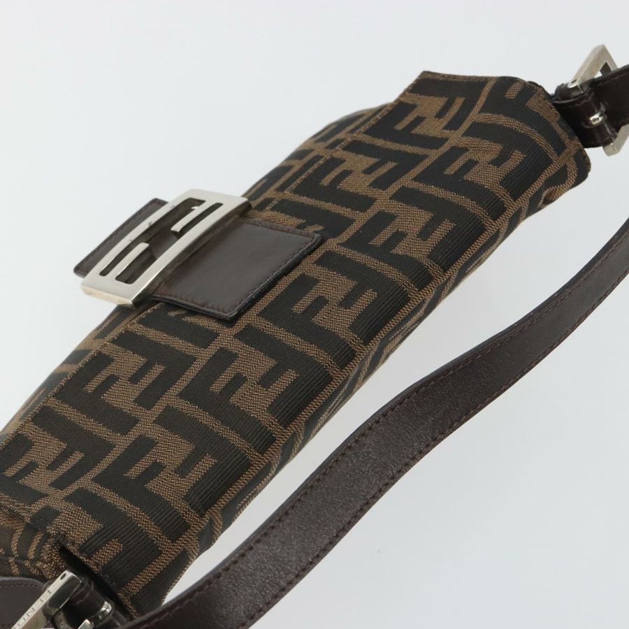 【日本直送】FENDI Zucca帆布Mamma Baguette單肩包 棕色 銀色 正品 yk20678SAM-5
