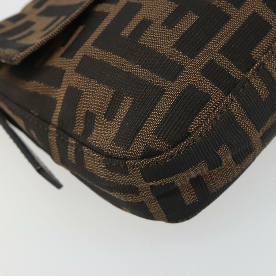 【日本直送】FENDI Zucca帆布Mamma Baguette單肩包 棕色 銀色 正品 yk20678SAM-13