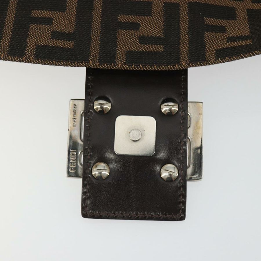 【日本直送】FENDI Zucca帆布Mamma Baguette單肩包 棕色 銀色 正品 yk20678SAM-19
