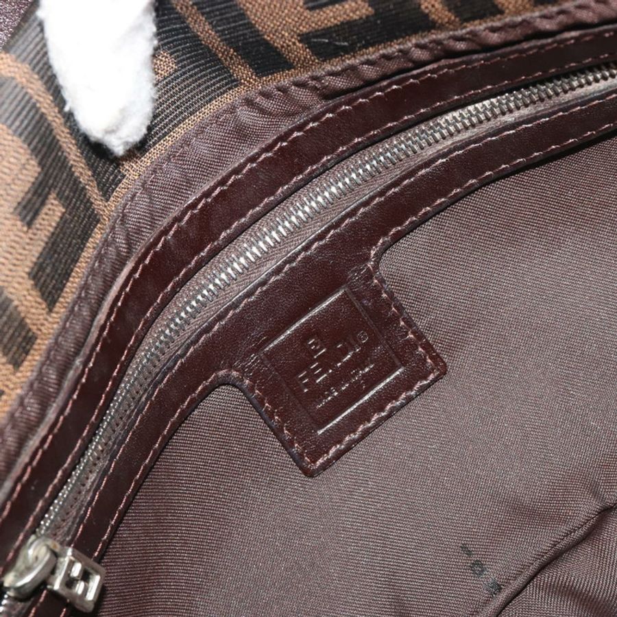 【日本直送】FENDI Zucca帆布Mamma Baguette單肩包 棕色 銀色 正品 yk20678SAM-20