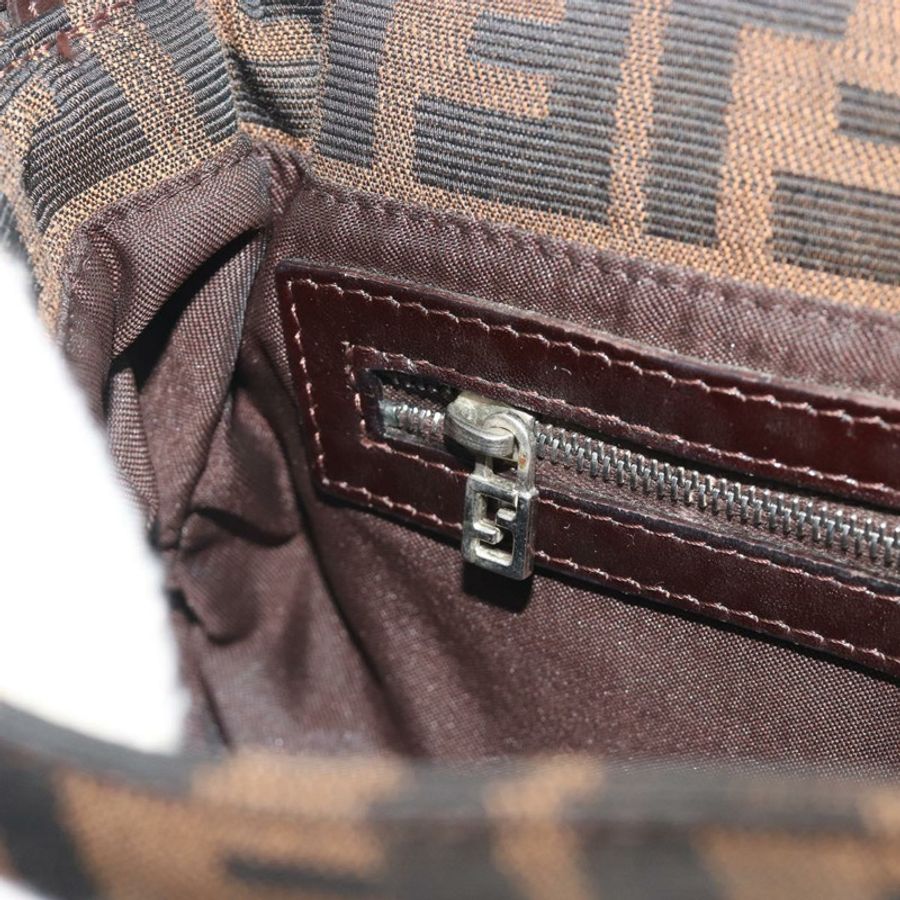 【日本直送】FENDI Zucca帆布Mamma Baguette單肩包 棕色 銀色 正品 yk20678SAM-23