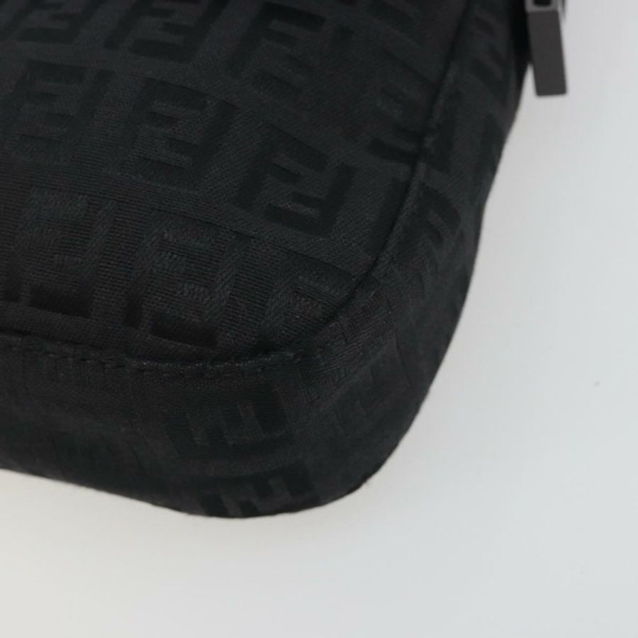 【日本直送】FENDI Zucchino帆布Mamma Baguette單肩包 黑色 8BR000 正品 yk20682SAM-13