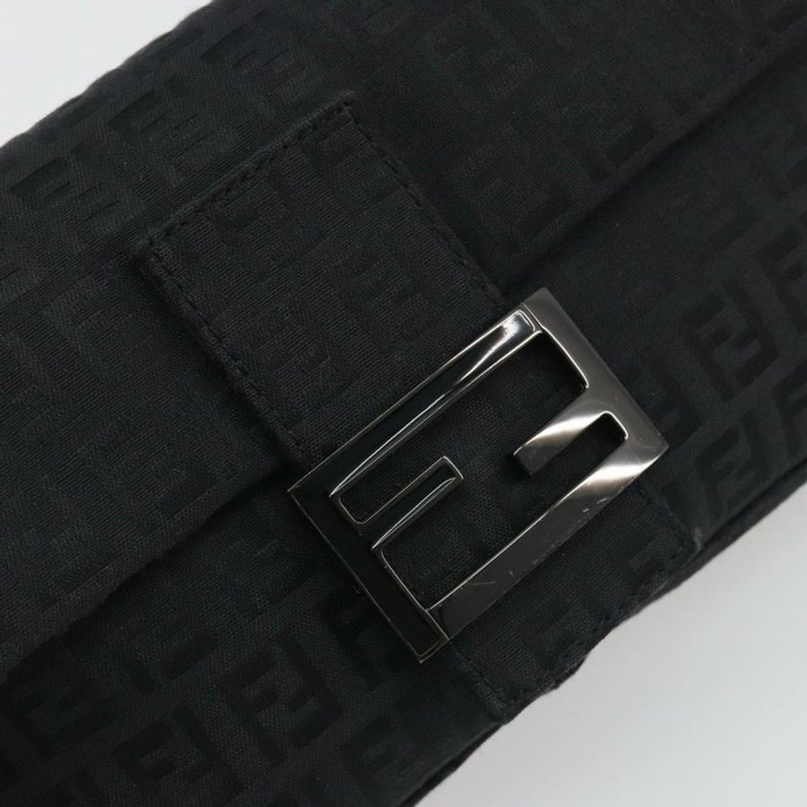 【日本直送】FENDI Zucchino帆布Mamma Baguette單肩包 黑色 8BR000 正品 yk20682SAM-18