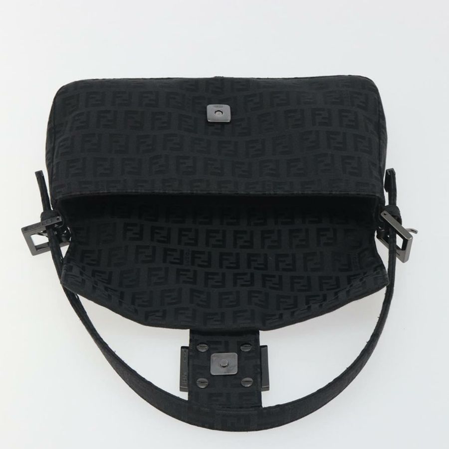 【日本直送】FENDI Zucchino帆布Mamma Baguette單肩包 黑色 8BR000 正品 yk20682SAM-19