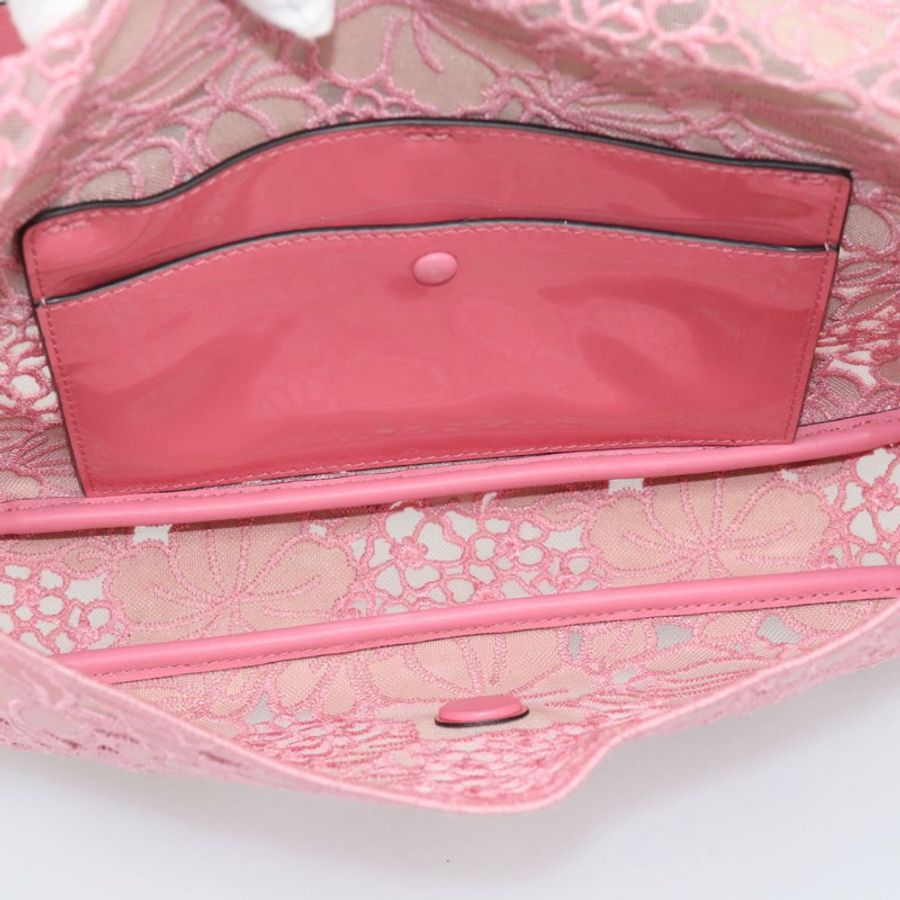 【日本直送】FENDI Flower Mamma Baguette 單肩包 漆皮 2way 粉紅 8BR600 正品 yk20690SAM-10