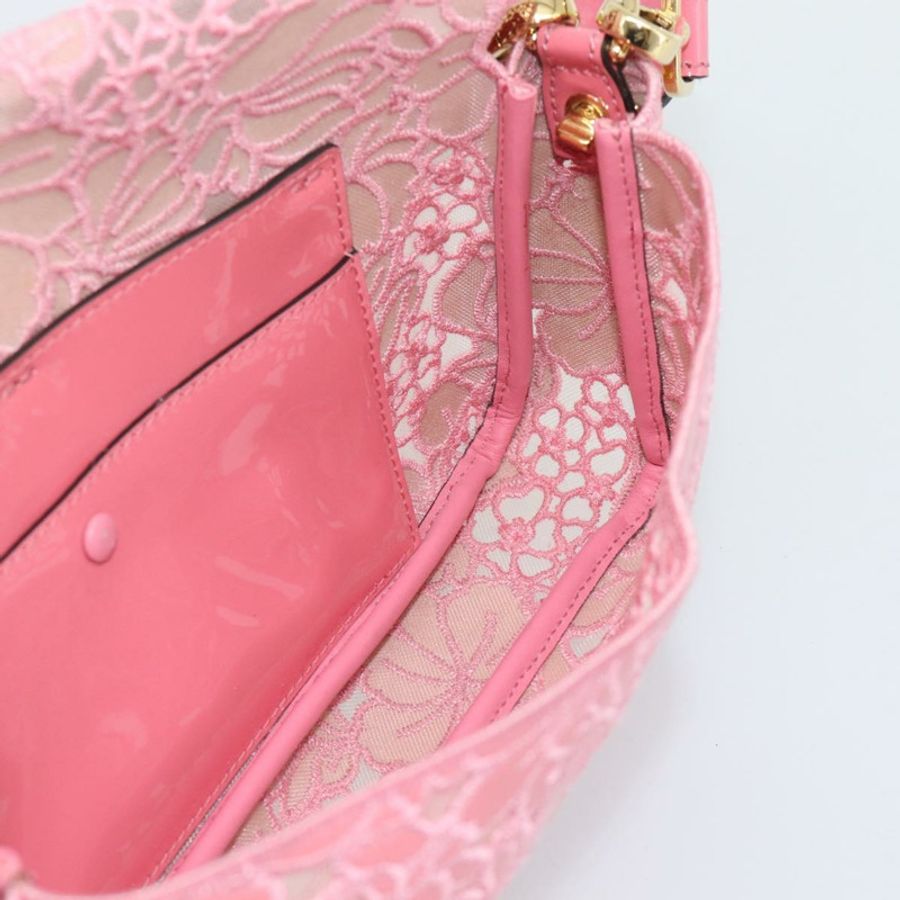 【日本直送】FENDI Flower Mamma Baguette 單肩包 漆皮 2way 粉紅 8BR600 正品 yk20690SAM-18