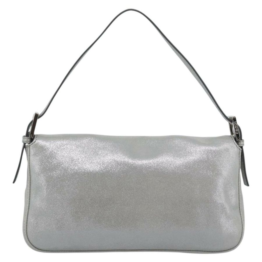 【日本直送】FENDI 鑲鑽媽媽法國棍包 皮革 銀色 8BR600 正品 yk20705SM-1