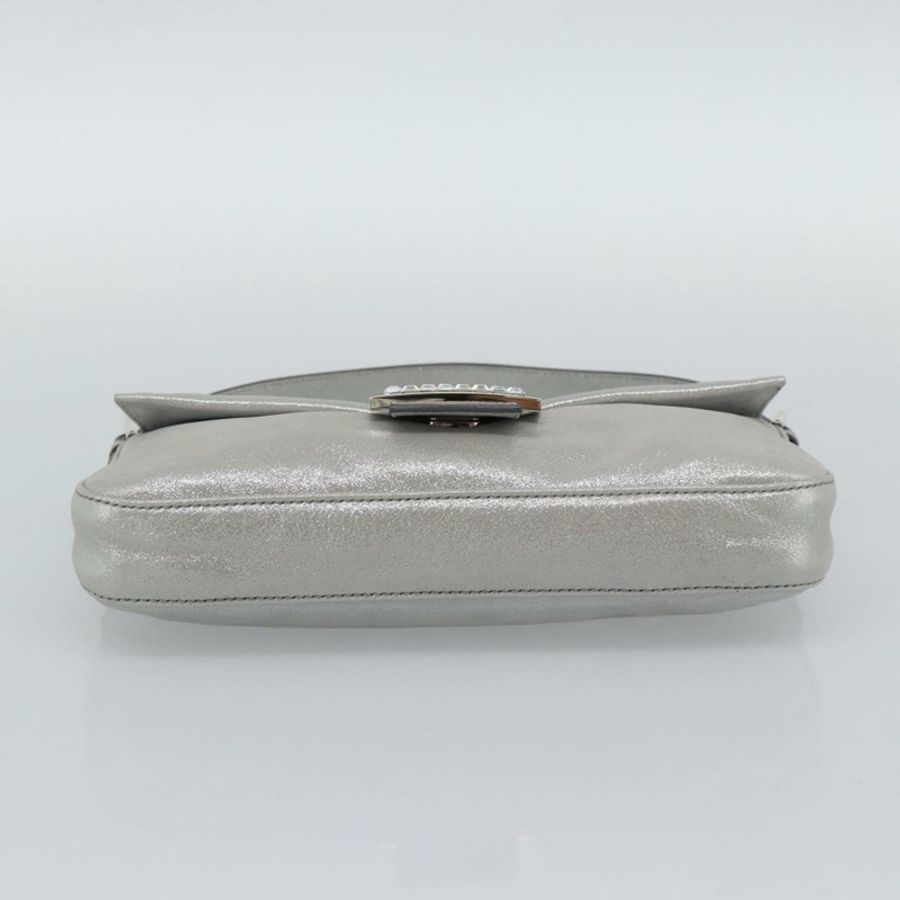 【日本直送】FENDI 鑲鑽媽媽法國棍包 皮革 銀色 8BR600 正品 yk20705SM-4