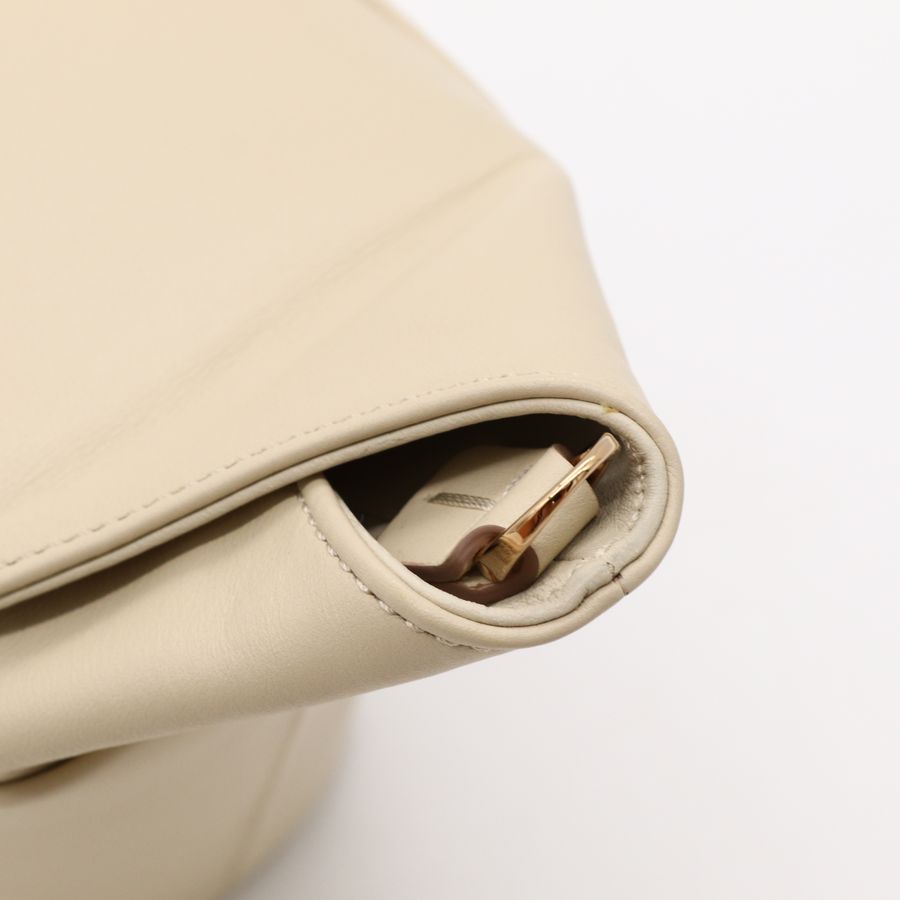 Tod's 經典 T Timeless T-Box 溫柔米色 皮革 金釦 兩用手提包 腋下包 肩背包-12