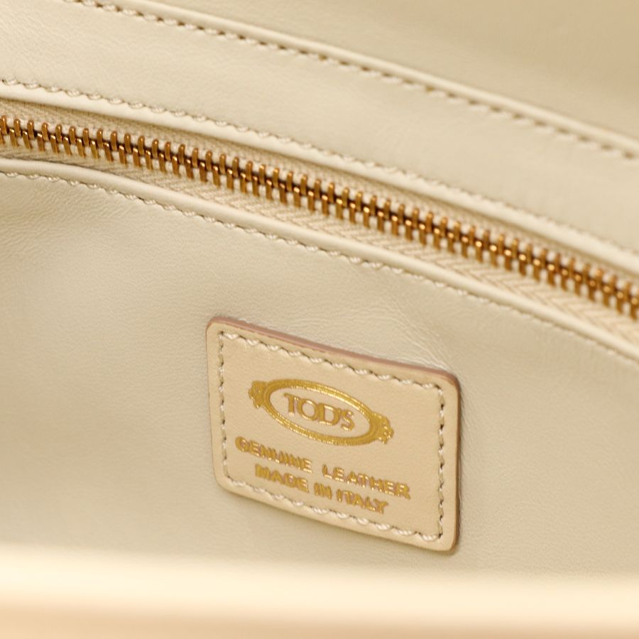 Tod's 經典 T Timeless T-Box 溫柔米色 皮革 金釦 兩用手提包 腋下包 肩背包-20