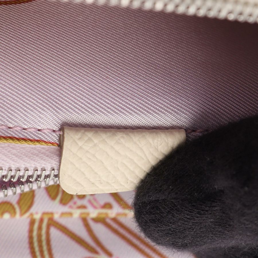 愛馬仕 Azap Compact Silk In Round 皮夾，Epsom 皮革，米色，二手，帶有五金配件-4