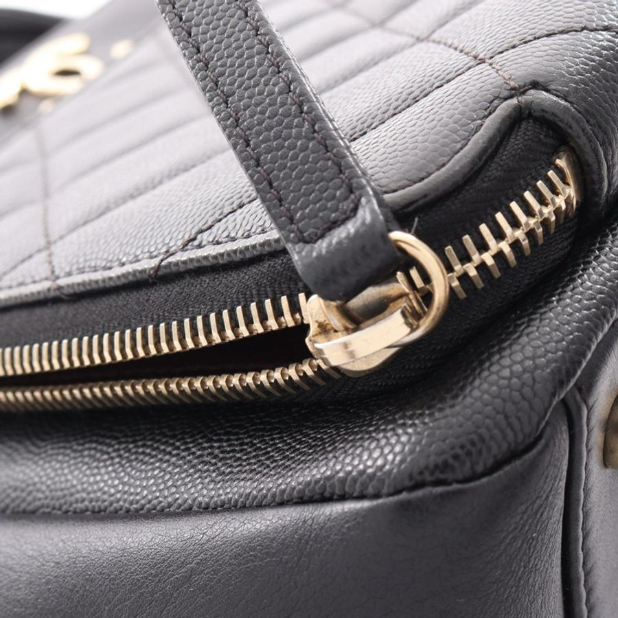 香奈兒 (CHANEL) 商務系列鏈條斜背包 A93750 黑色皮革金色五金二手-11