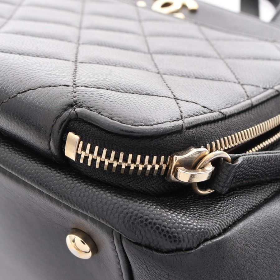 香奈兒 (CHANEL) 商務系列鏈條斜背包 A93750 黑色皮革金色五金二手-12