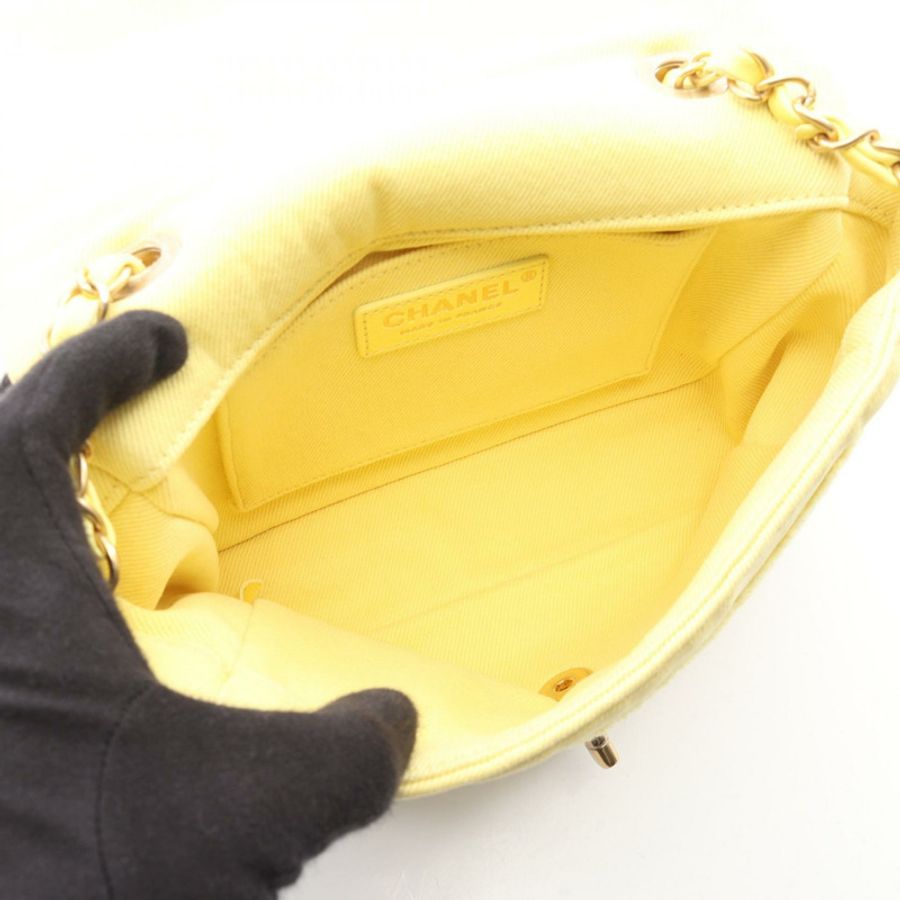 香奈兒 COCO 鏈條肩挎包 AS1595 牛仔黃 GHW 二手 CC-2