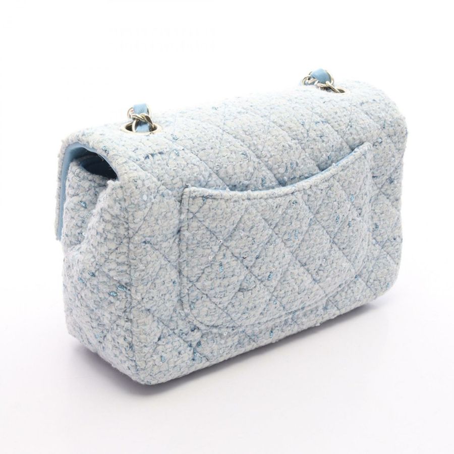 香奈兒 (CHANEL) 迷你絎縫 20 鏈條斜背包 A69900 藍色帆布 GHW CC-1