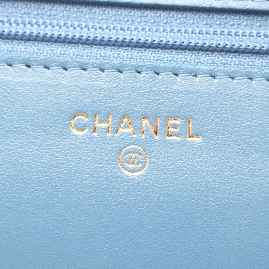 香奈兒 (CHANEL) 絎縫鏈條斜挎包/單肩包/錢包,牛仔藍,金色五金,二手女款-3