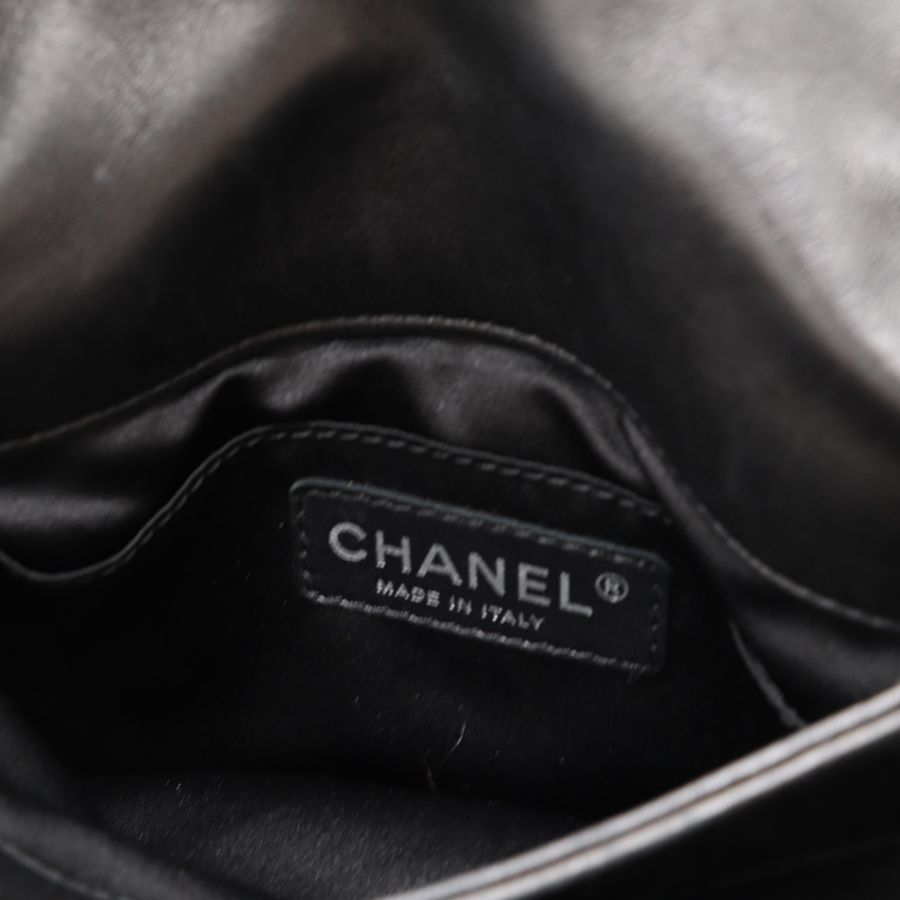 (可小議)Chanel 香奈兒 黑色 羊皮 銀扣 菱格紋 肩背包 斜背包 兩用(大格可放手機)-22