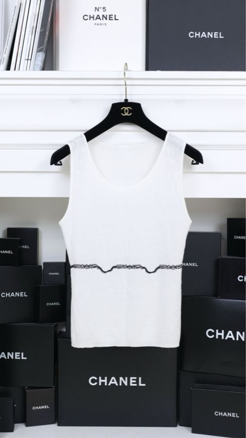 Chanel 04年黑白字母背心上衣-3