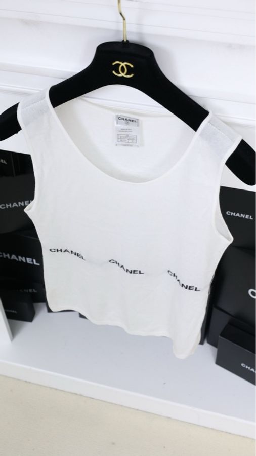 Chanel 04年黑白字母背心上衣-4