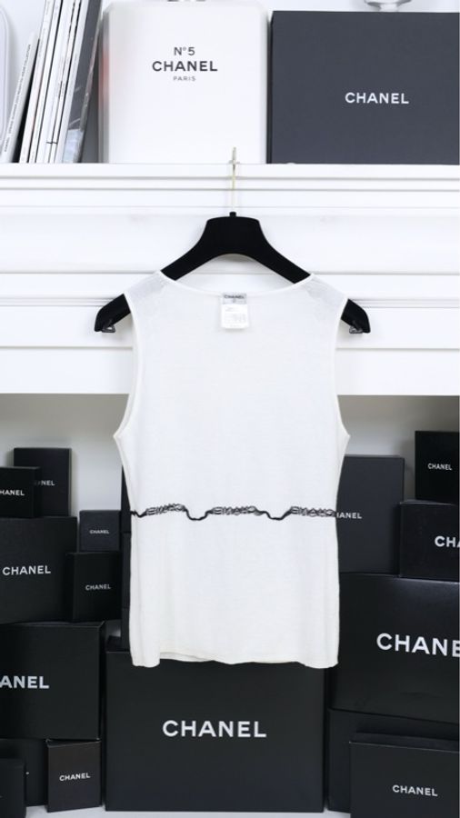 Chanel 04年黑白字母背心上衣-5