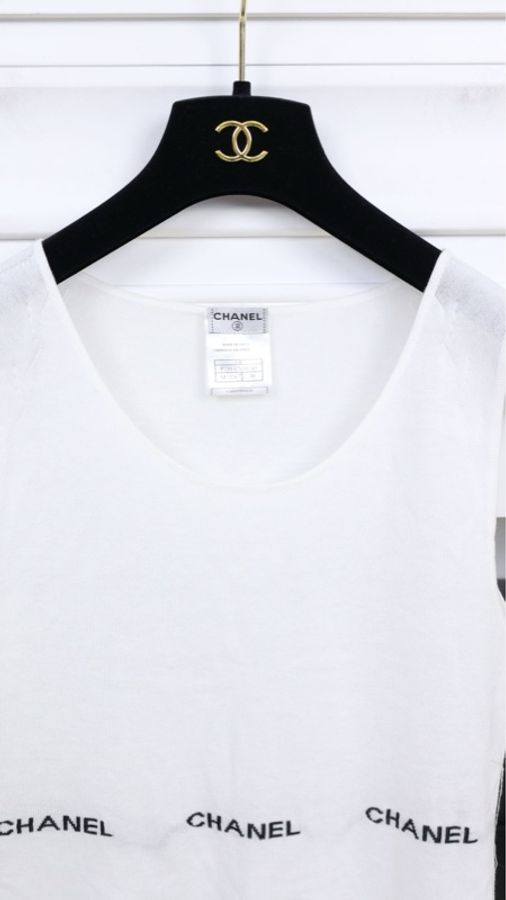 Chanel 04年黑白字母背心上衣-8
