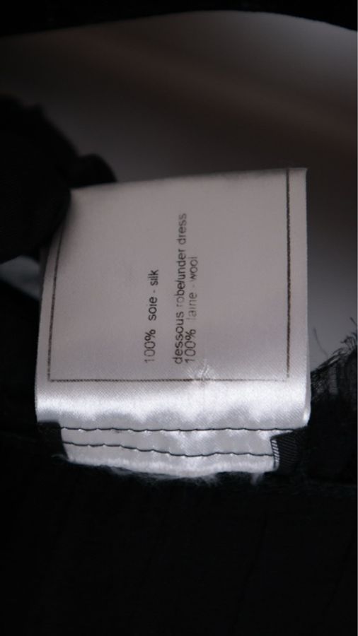 Chanel 06年秀款黑色毛毛滚边网纱无袖连衣裙-48