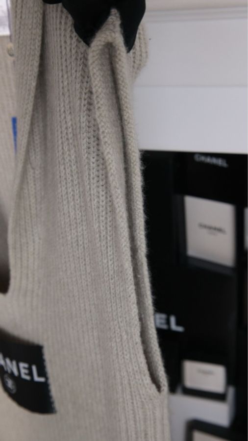 Chanel 08年灰色山羊绒V领无袖针织背心上衣外套-17