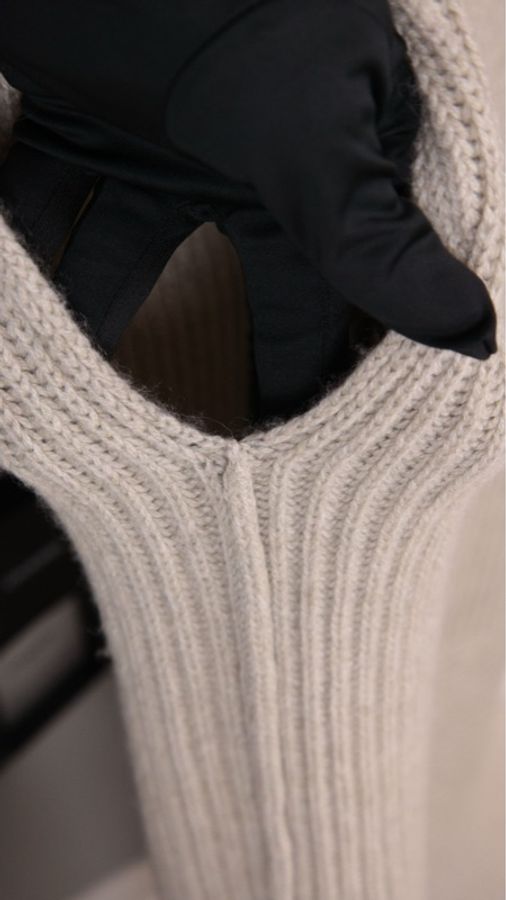 Chanel 08年灰色山羊绒V领无袖针织背心上衣外套-22