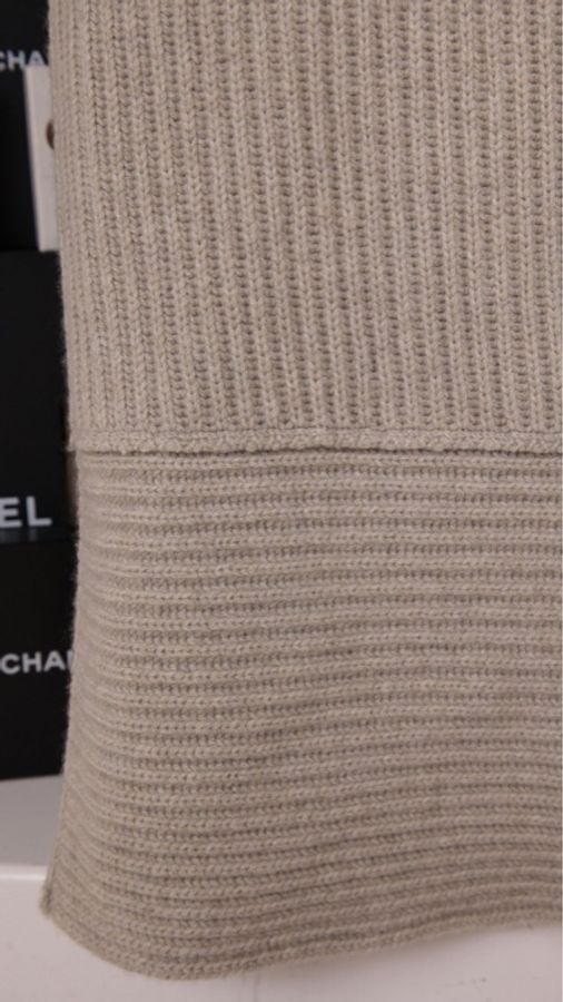 Chanel 08年灰色山羊绒V领无袖针织背心上衣外套-27
