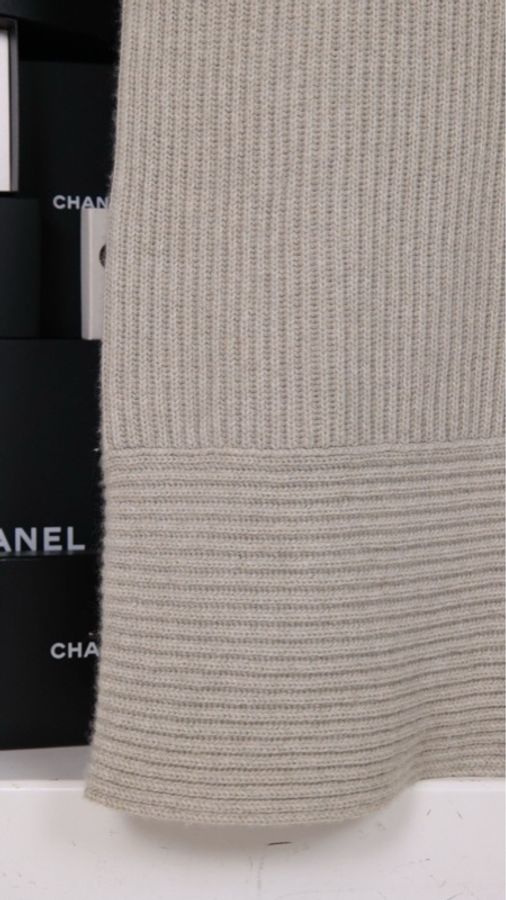 Chanel 08年灰色山羊绒V领无袖针织背心上衣外套-28