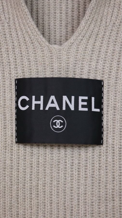Chanel 08年灰色山羊绒V领无袖针织背心上衣外套-29