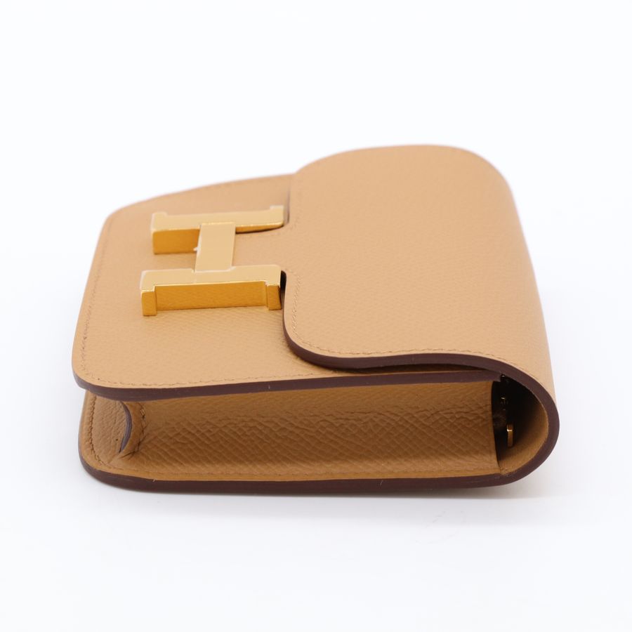 Hermès Constance Slim Biscuit 餅乾色  Epsom 小牛皮 金扣 短夾 皮夾-5