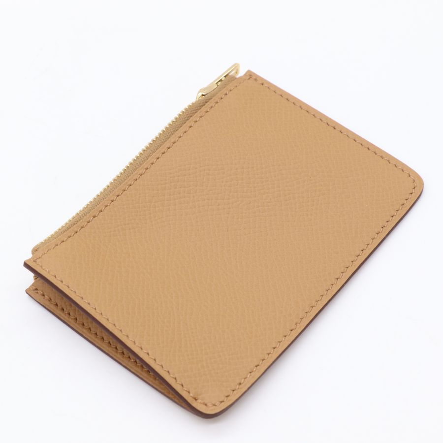 Hermès Constance Slim Biscuit 餅乾色  Epsom 小牛皮 金扣 短夾 皮夾-14