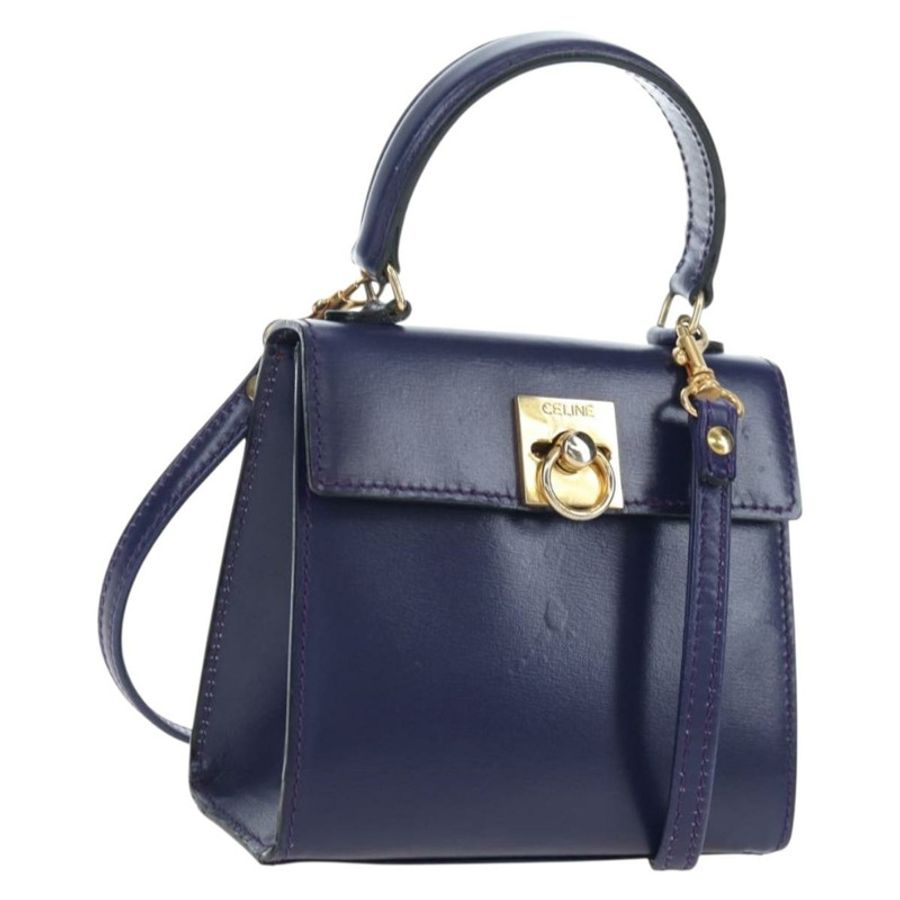 【日本直送】CELINE 手提包 皮革 2way 紫色金色 正品 191842V-0