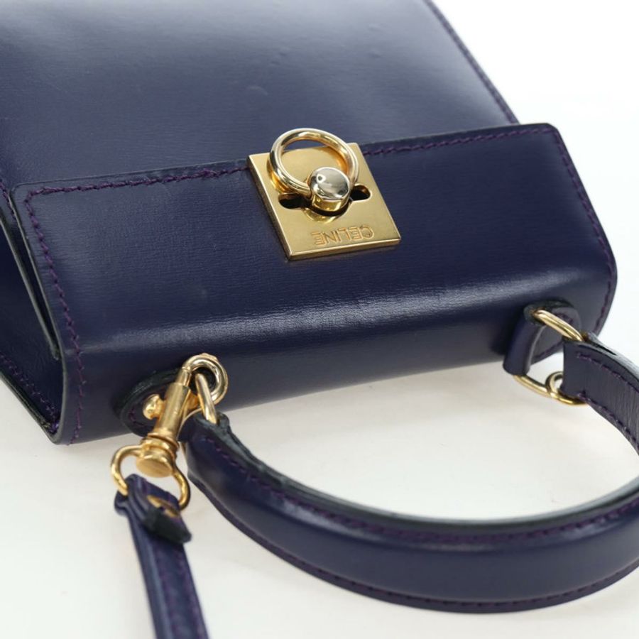 【日本直送】CELINE 手提包 皮革 2way 紫色金色 正品 191842V-5