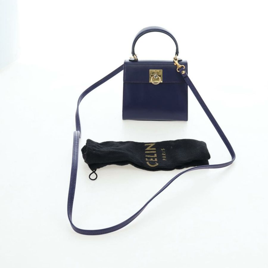 【日本直送】CELINE 手提包 皮革 2way 紫色金色 正品 191842V-11