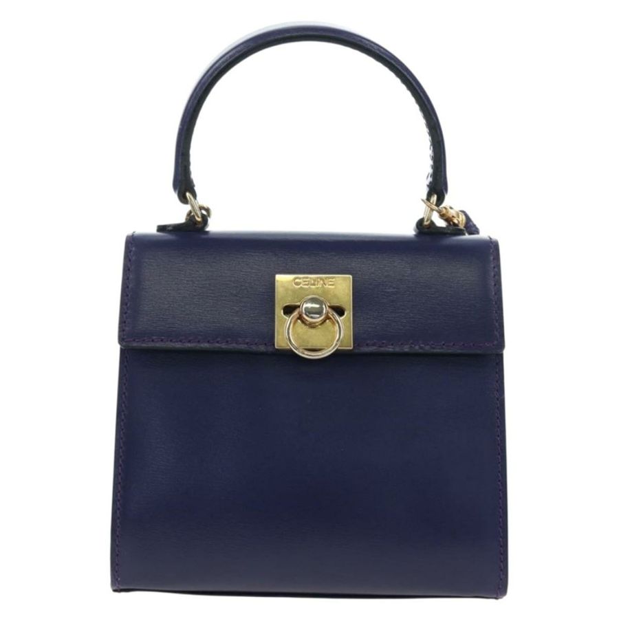 【日本直送】CELINE 手提包 皮革 2way 紫色金色 正品 191842V-12