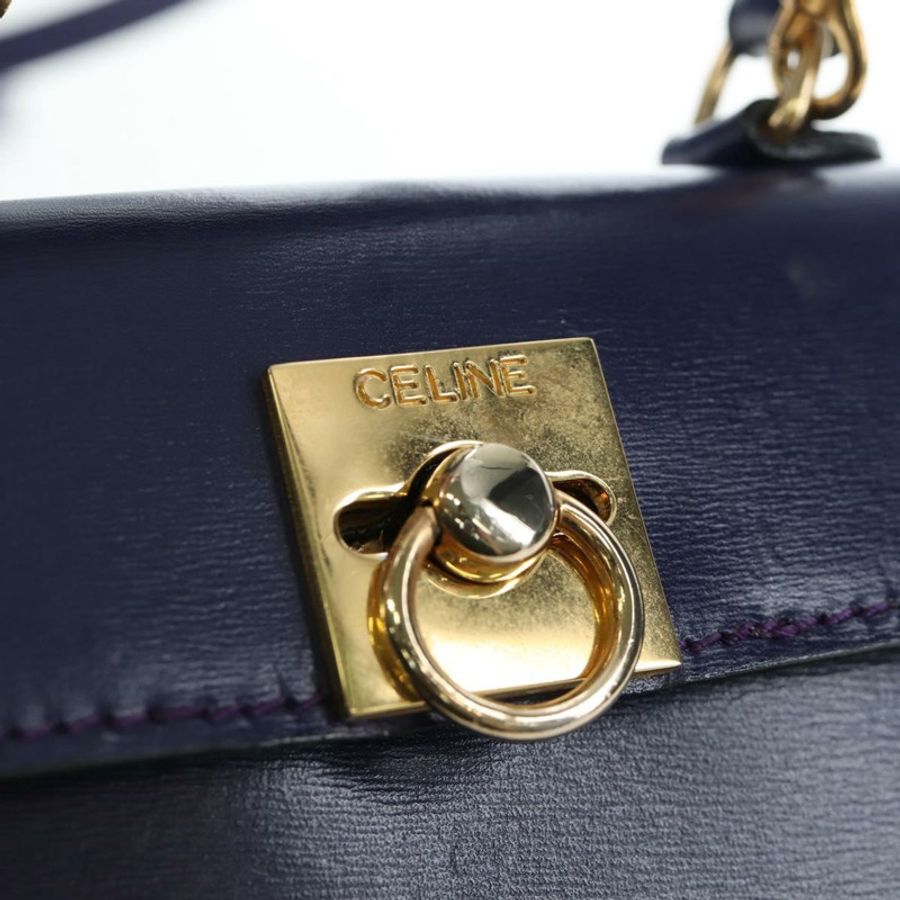 【日本直送】CELINE 手提包 皮革 2way 紫色金色 正品 191842V-19
