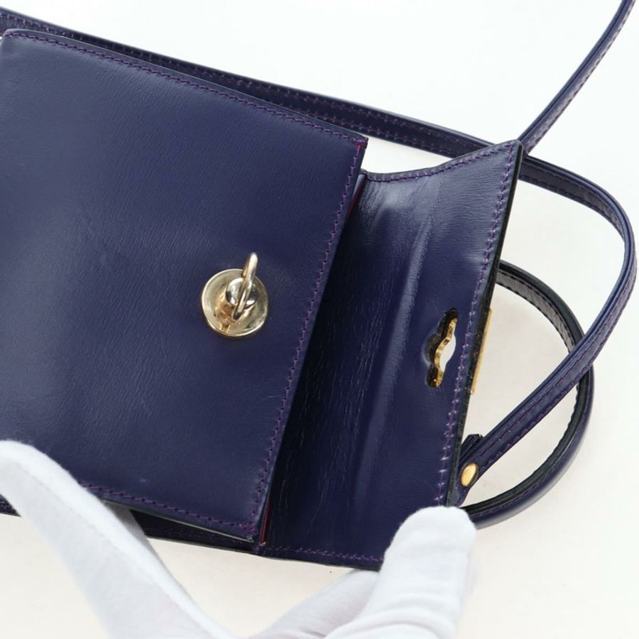 【日本直送】CELINE 手提包 皮革 2way 紫色金色 正品 191842V-20