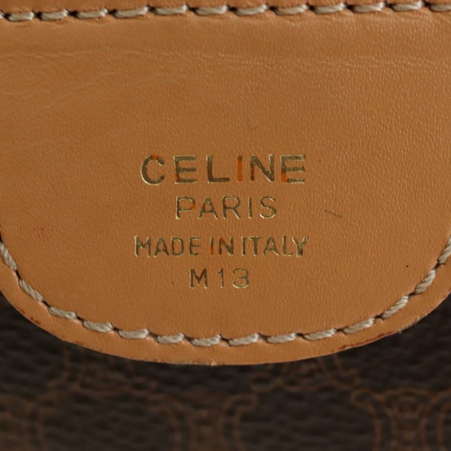 【日本直送】CELINE Macadam帆布波士頓包 PVC皮革 棕色 金色 正品 191818V-11
