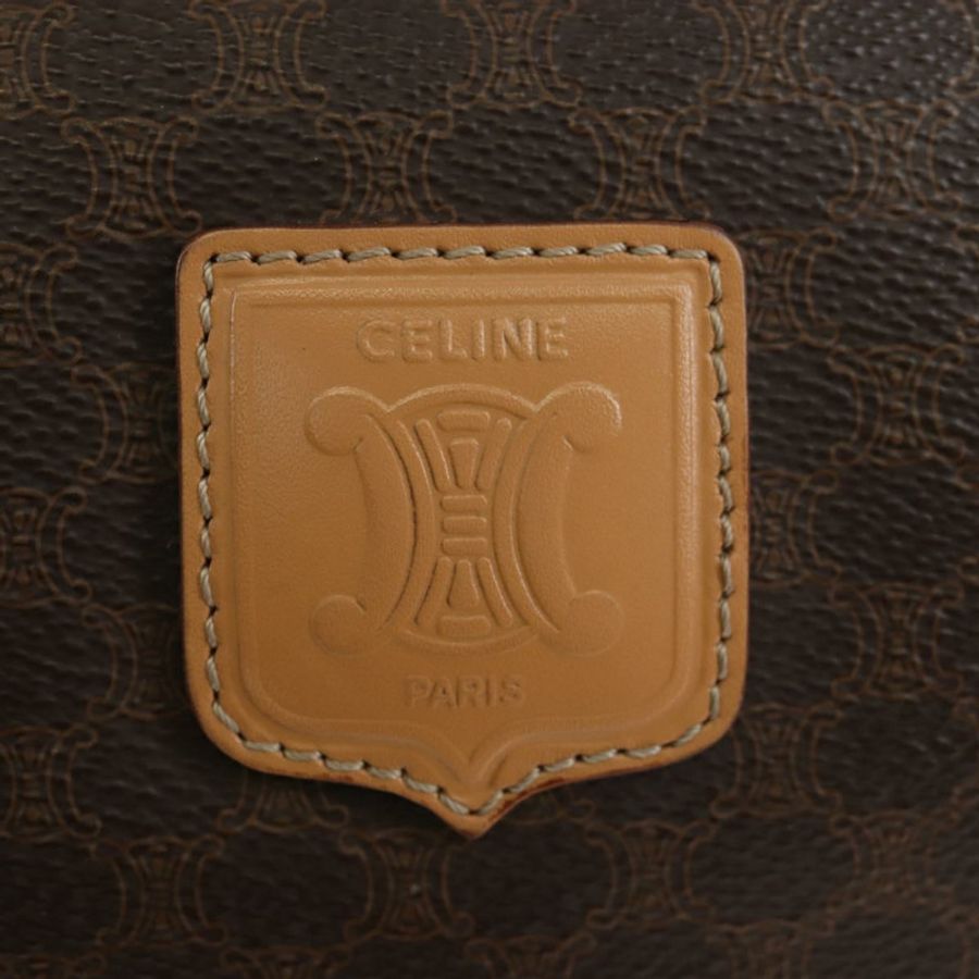 【日本直送】CELINE Macadam帆布波士頓包 PVC皮革 棕色 金色 正品 191818V-16