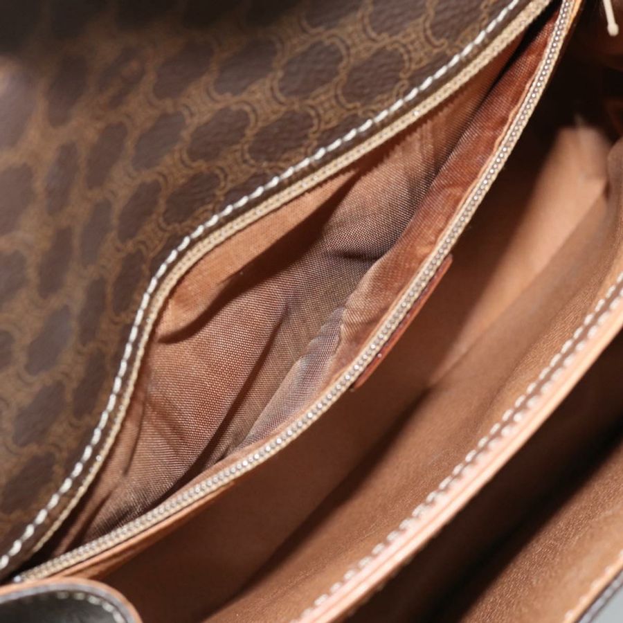 【日本直送】CELINE Macadam帆布圓形手袋 PVC皮革 2way Brown Gold Auth BSZ648V-10