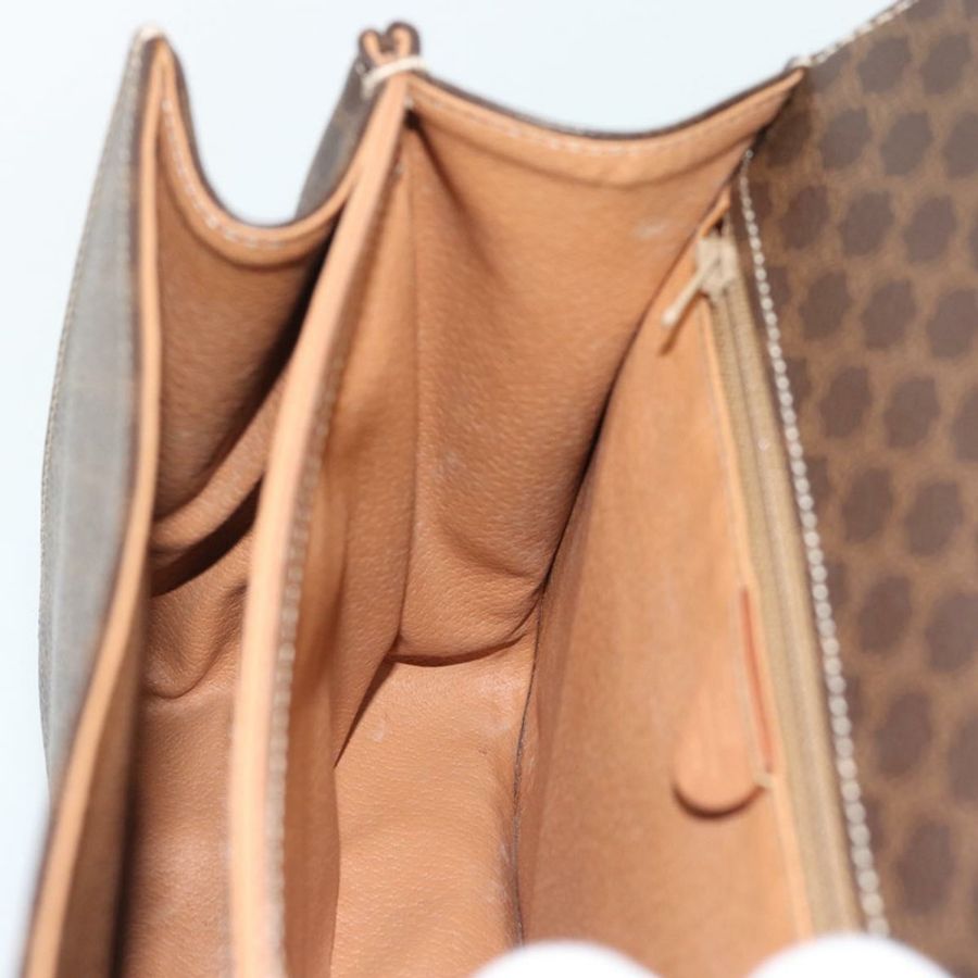 【日本直送】CELINE Macadam帆布圓形手袋 PVC皮革 2way Brown Gold Auth BSZ648V-20