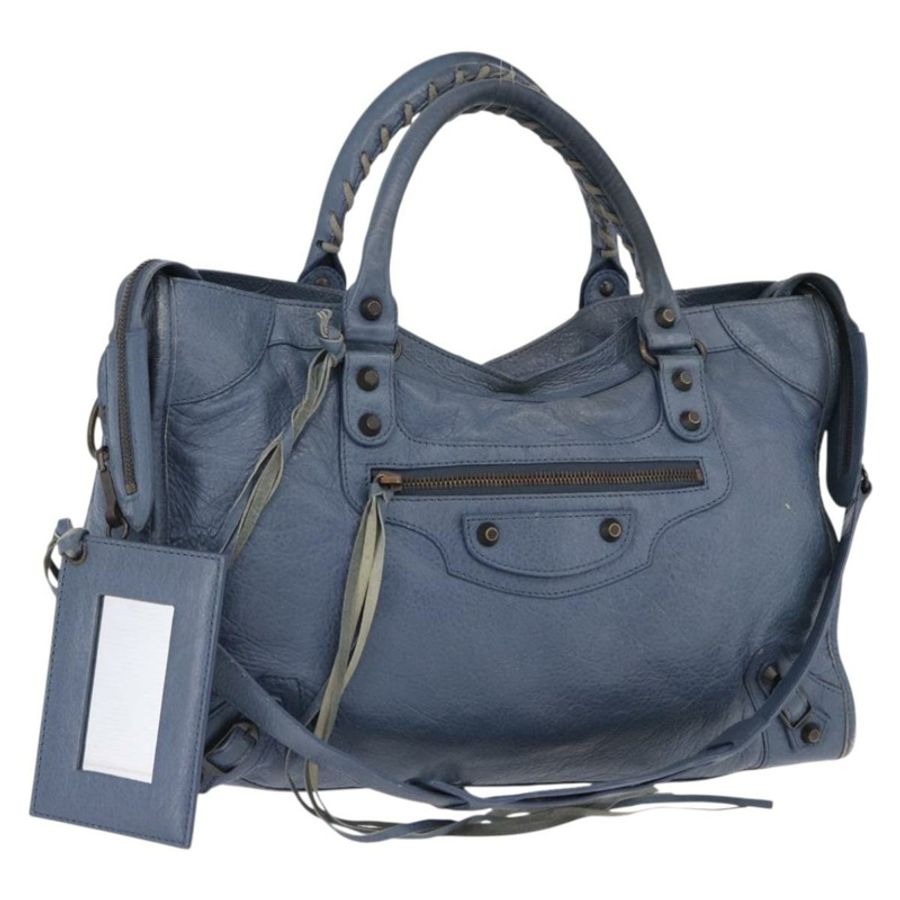 【日本直送】BALENCIAGA 城市手提包 皮革 兩用 藍色 115748 正品 193079V-0