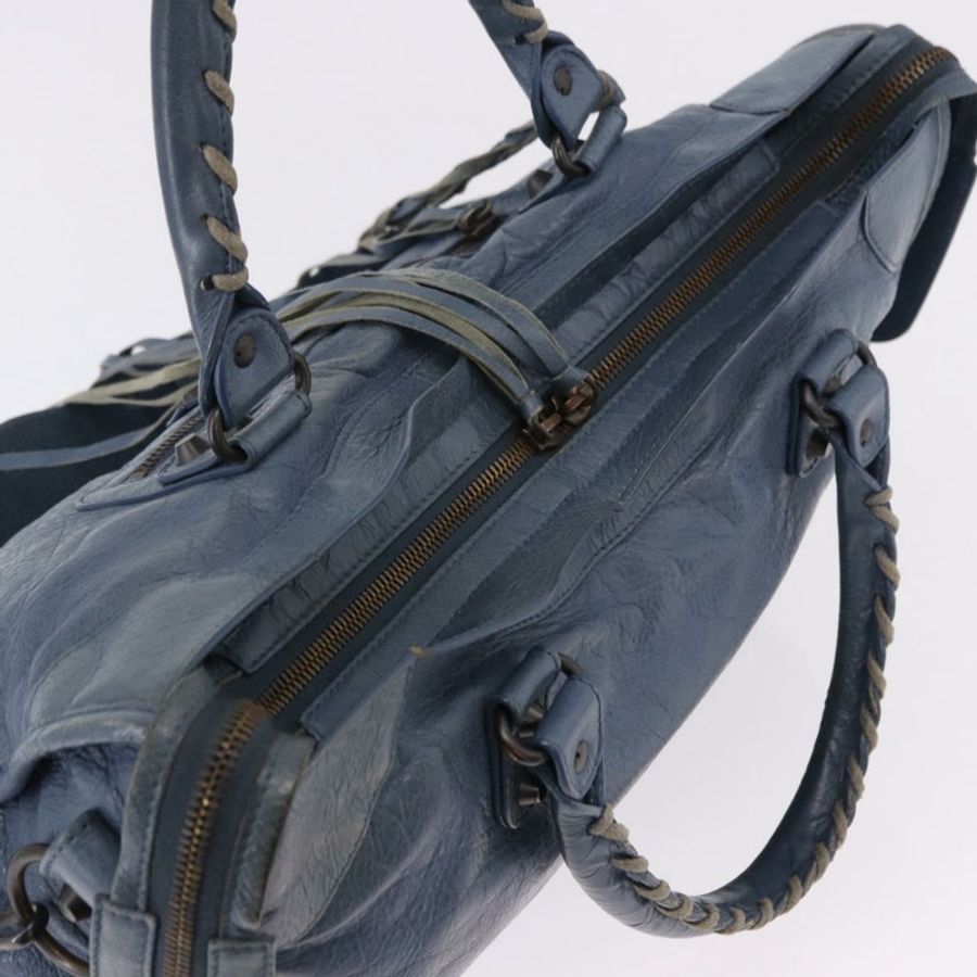 【日本直送】BALENCIAGA 城市手提包 皮革 兩用 藍色 115748 正品 193079V-5