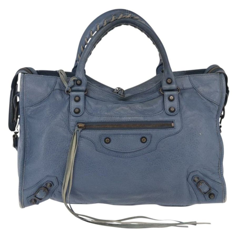 【日本直送】BALENCIAGA 城市手提包 皮革 兩用 藍色 115748 正品 193079V-12