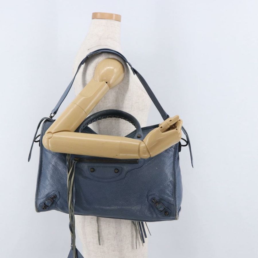 【日本直送】BALENCIAGA 城市手提包 皮革 兩用 藍色 115748 正品 193079V-28