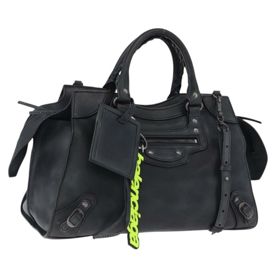 【日本直送】BALENCIAGA Le City 手提包 皮革 海軍藍 銀色 684907 正品 ka5367SAM-0
